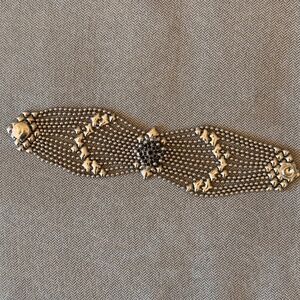 SG Sergio Gutierrez Liquid Metal Chrome Finish Bracelet w/ Black Crystals